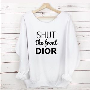 NEW White Shut the front Dior Sweatshirt